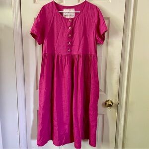 NotPerfectLinen Mama-2 dress- magenta XL
